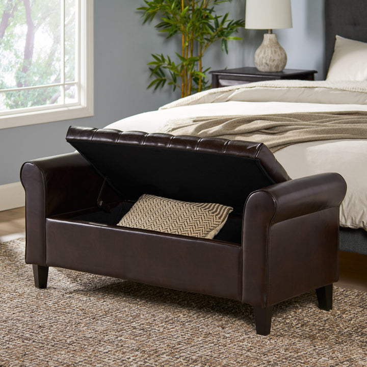 Hanleys Leather Storage Bench