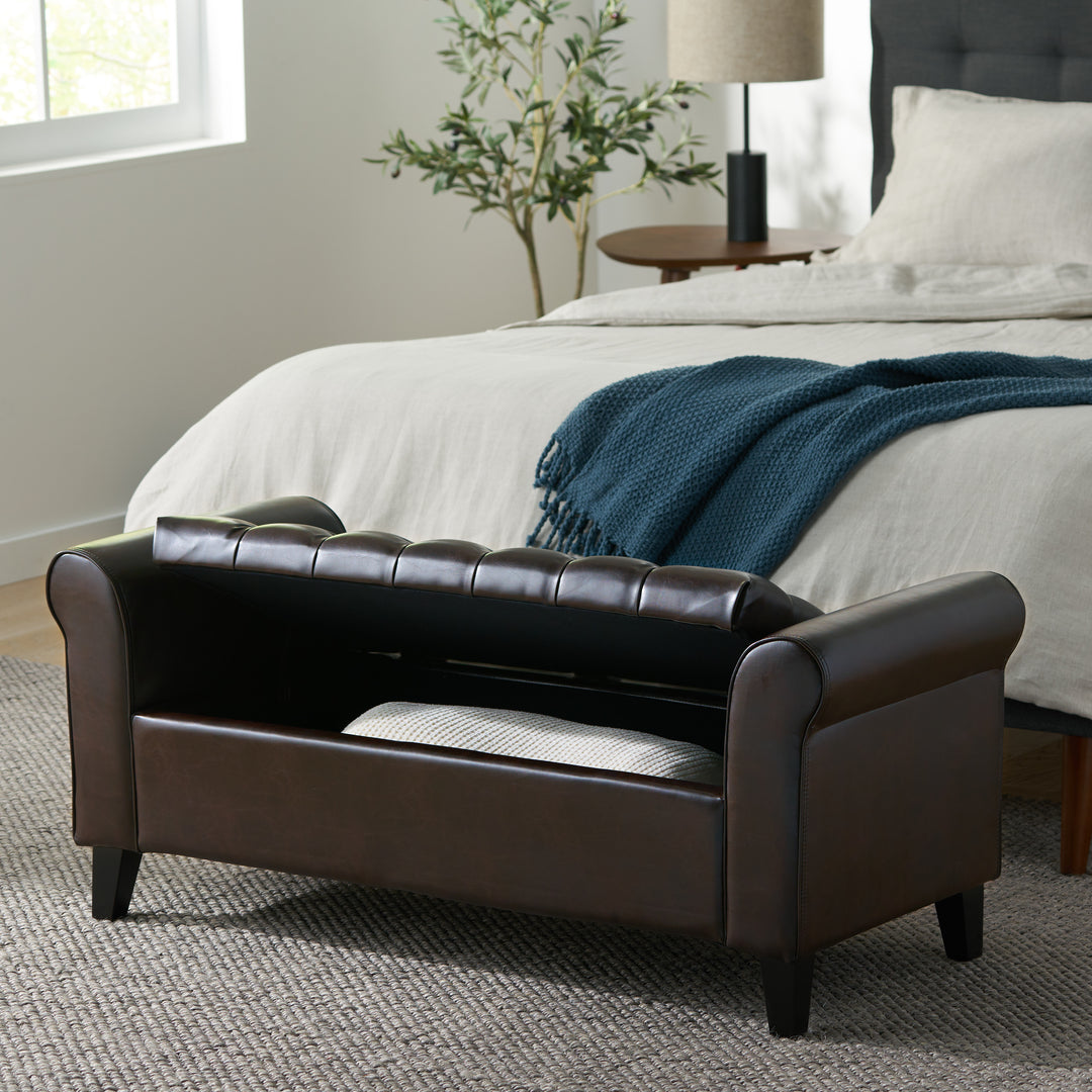 Hanleys Leather Storage Bench