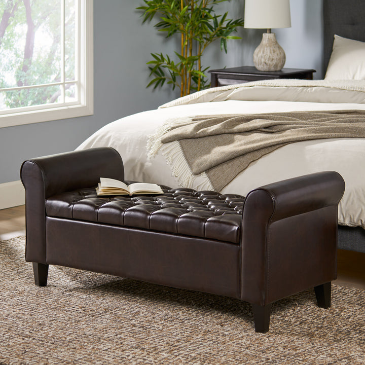 Hanleys Leather Storage Bench