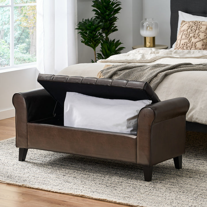 Hanleys Leather Storage Bench