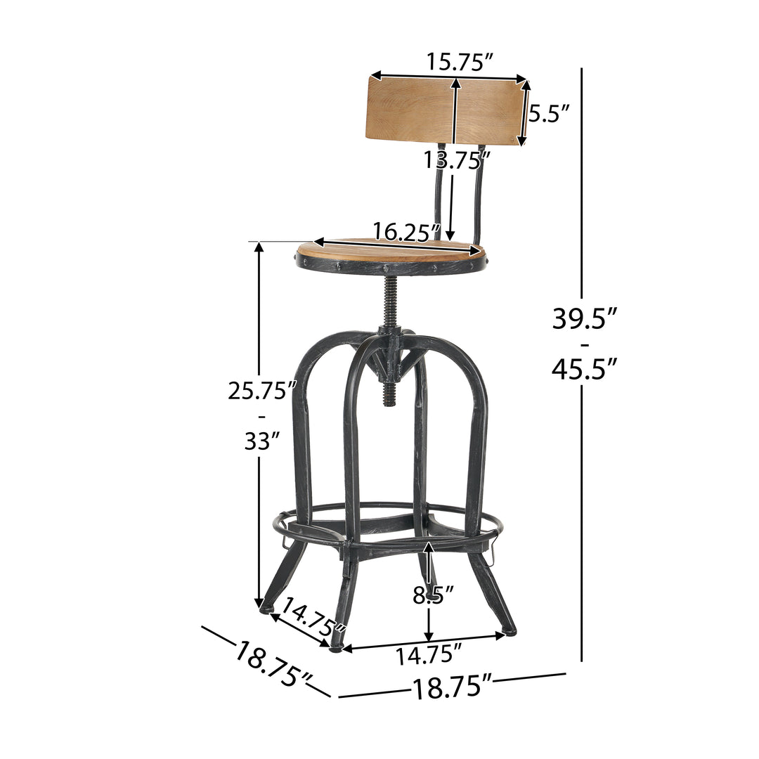 Delilah Wooden Bar Stool