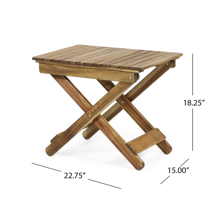 Momoko Outdoor Folding Wooden Side Table