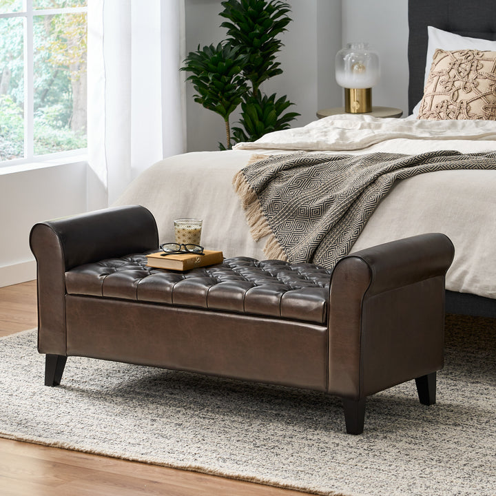 Hanleys Leather Storage Bench